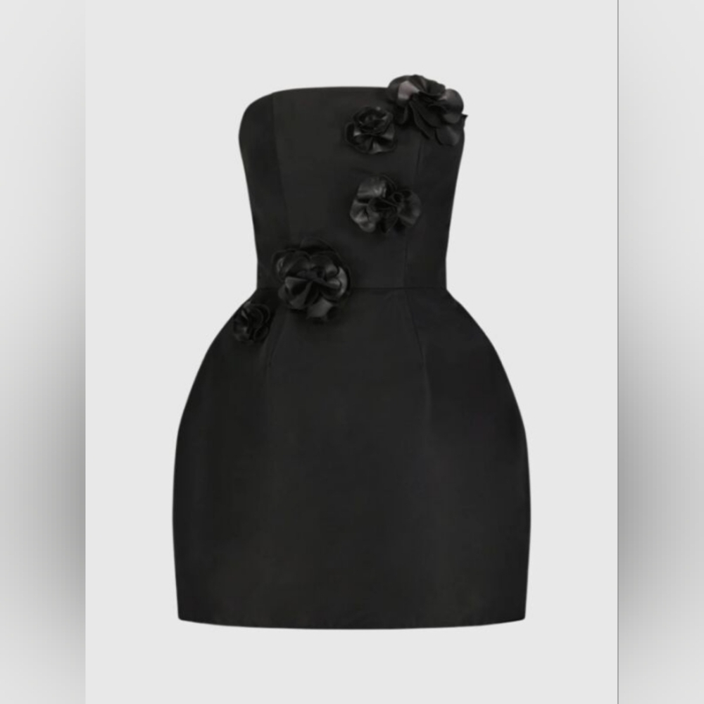 Mac Duggal Black Embellished Strapless Sheath Cocktail Dress